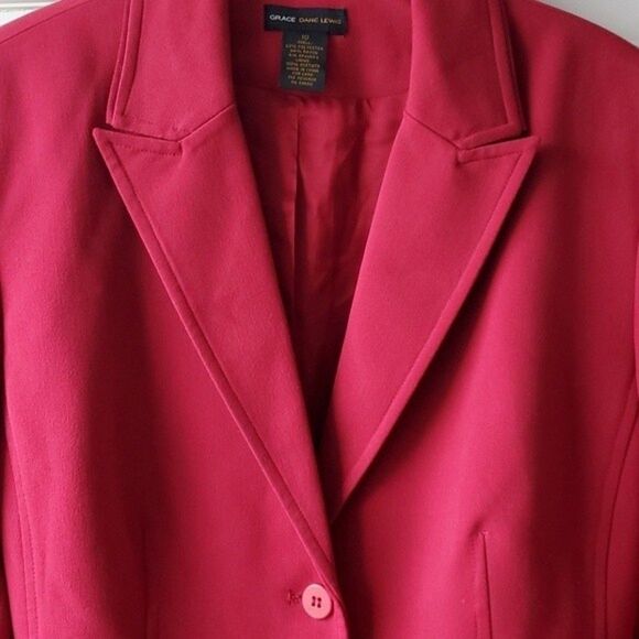 NWT GRACE DANE LEWIS RED BLAZER JACKET SIZE 10 OFFICE HOLIDAY HUNGER GAM… - Picture 4 of 11
